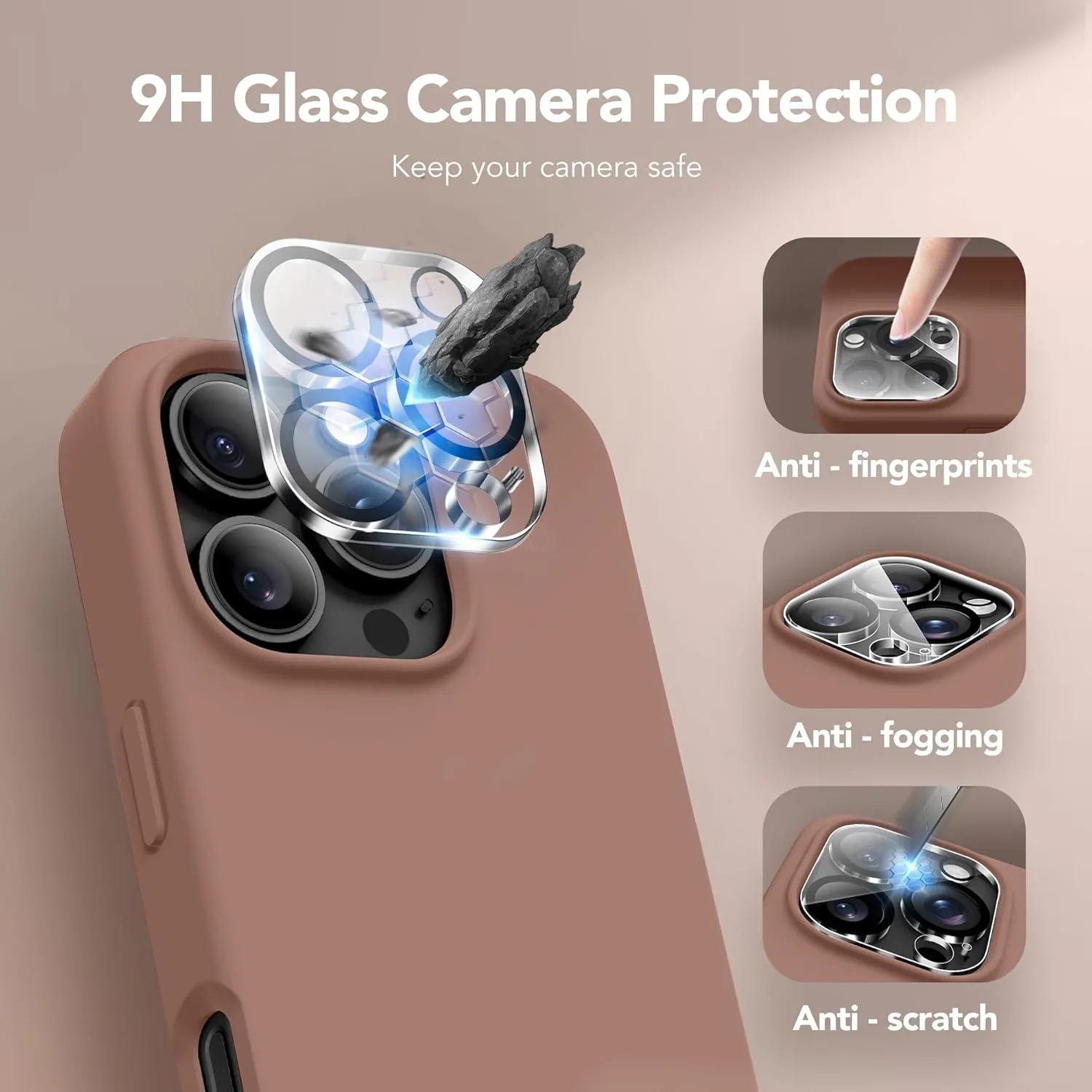 GONEZ Magnetic for iPhone 16 Pro Max Case, Compatible with MagSafe, Liquid Silicone Case, with Screen Protector   Camera Protector, Full Body Protective Shockproof Phone Cover 6.9", Brown