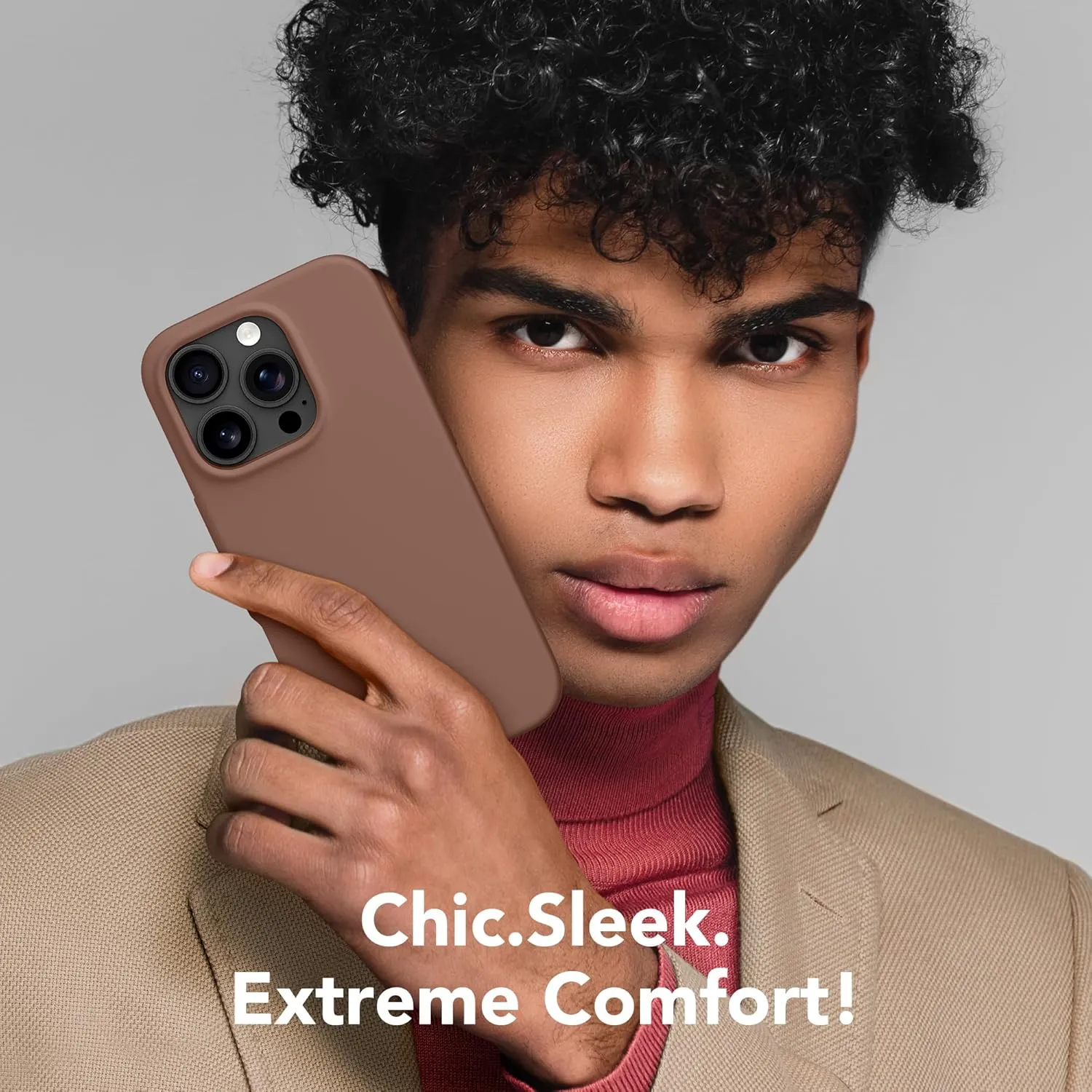GONEZ Magnetic for iPhone 16 Pro Max Case, Compatible with MagSafe, Liquid Silicone Case, with Screen Protector   Camera Protector, Full Body Protective Shockproof Phone Cover 6.9", Brown