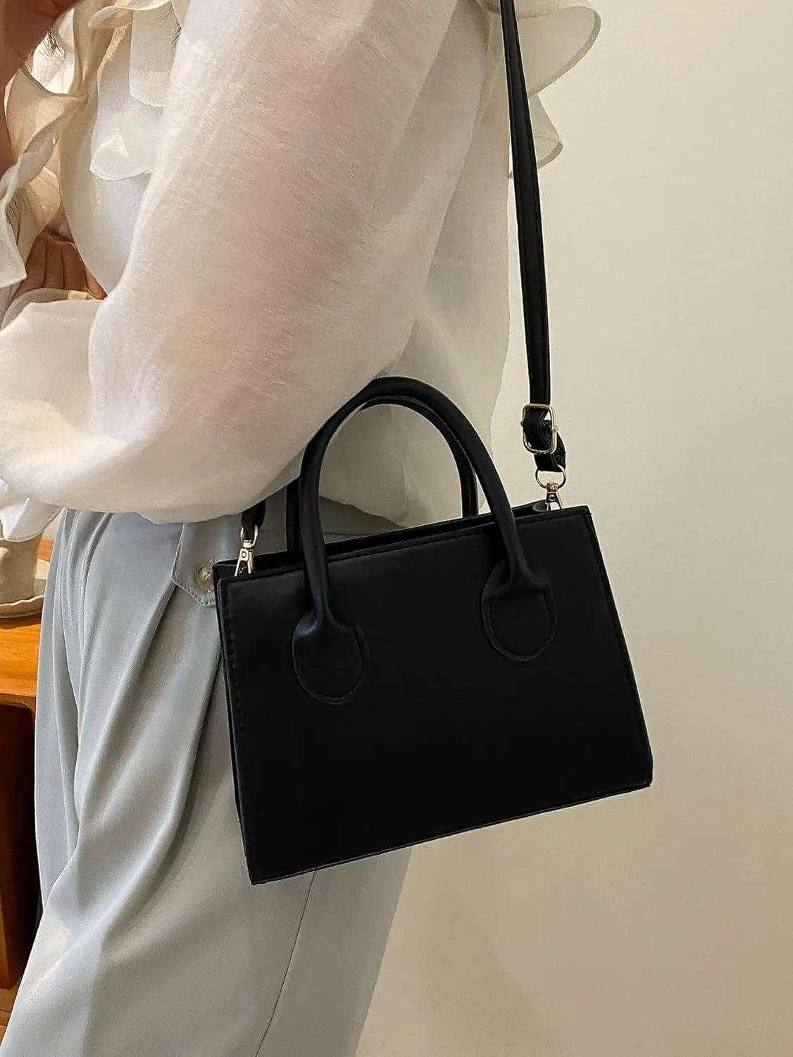 GORGLITTER Women's Small Crossbody Purse Double Handle Satchel Shoulder Bag Crossbody Square Bag Purse Handbag