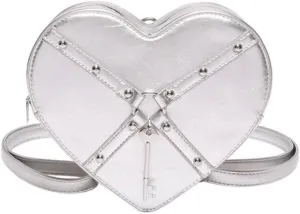 Gothic Heart Shaped Backpack Y2k Heart Bags Studded Designer Crossbody Bag Lovely Purse for Women