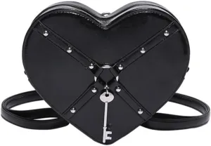 Gothic Heart Shaped Backpack Y2k Heart Bags Studded Designer Crossbody Bag Lovely Purse for Women