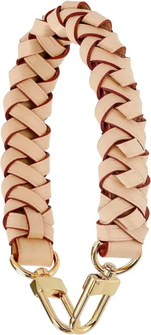 GOXTECH 12 Inches Genuine Leather Top Braided Handle Suitable for Hobo Bucket Bags Pochette Bag