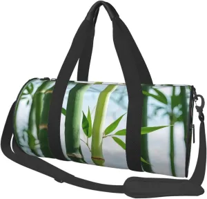 Green Plants Print Round Large Capacity Travel Luggage Bags,Men's and Women's Hand-Held Travel Clothing Bags