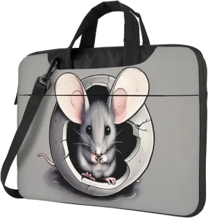 Grey rat Laptop bag Protective Laptop Polyester Oxford cloth material Computer Bags Soft fabric lining Laptop Shoulder Bag for 15.6 Inch