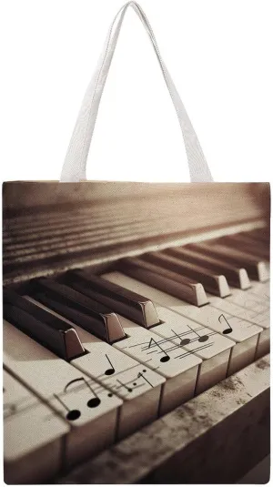 Grocery Bags Piano Keys Bag for Women Lightweight Beach Bag Shoulder Bags for Travel Shopping Work Handbag
