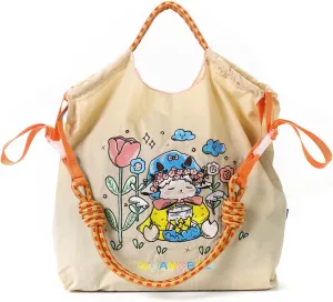Guan&Ball Lady Tote bag, a lamb embroidered nylon bag, is the perfect companion for shopping and travel