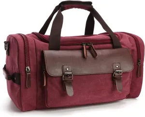 Gym Bags Bag Black Hiking Bags Canvas Hand Luggage for Men Women Travel Duffle Bag Outdoor Large Capacity (Color : Brown) (Red)
