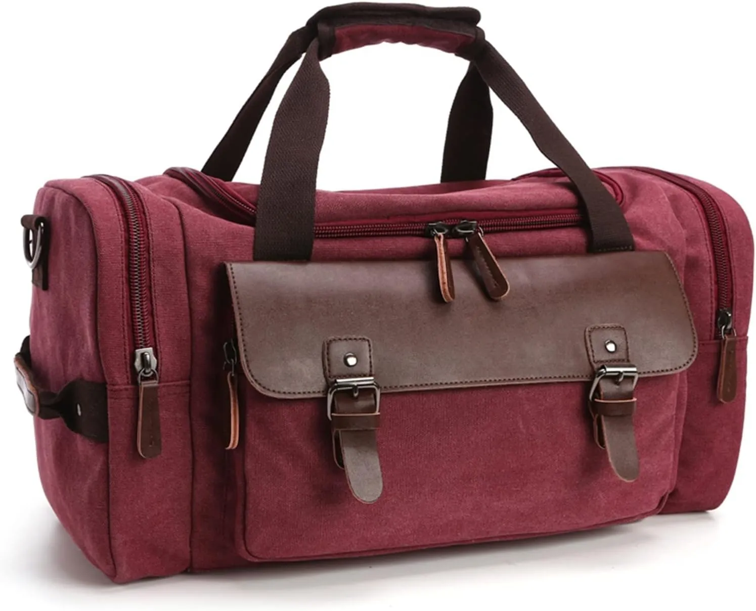 Gym Bags Bag Black Hiking Bags Canvas Hand Luggage for Men Women Travel Duffle Bag Outdoor Large Capacity (Color : Brown) (Red)