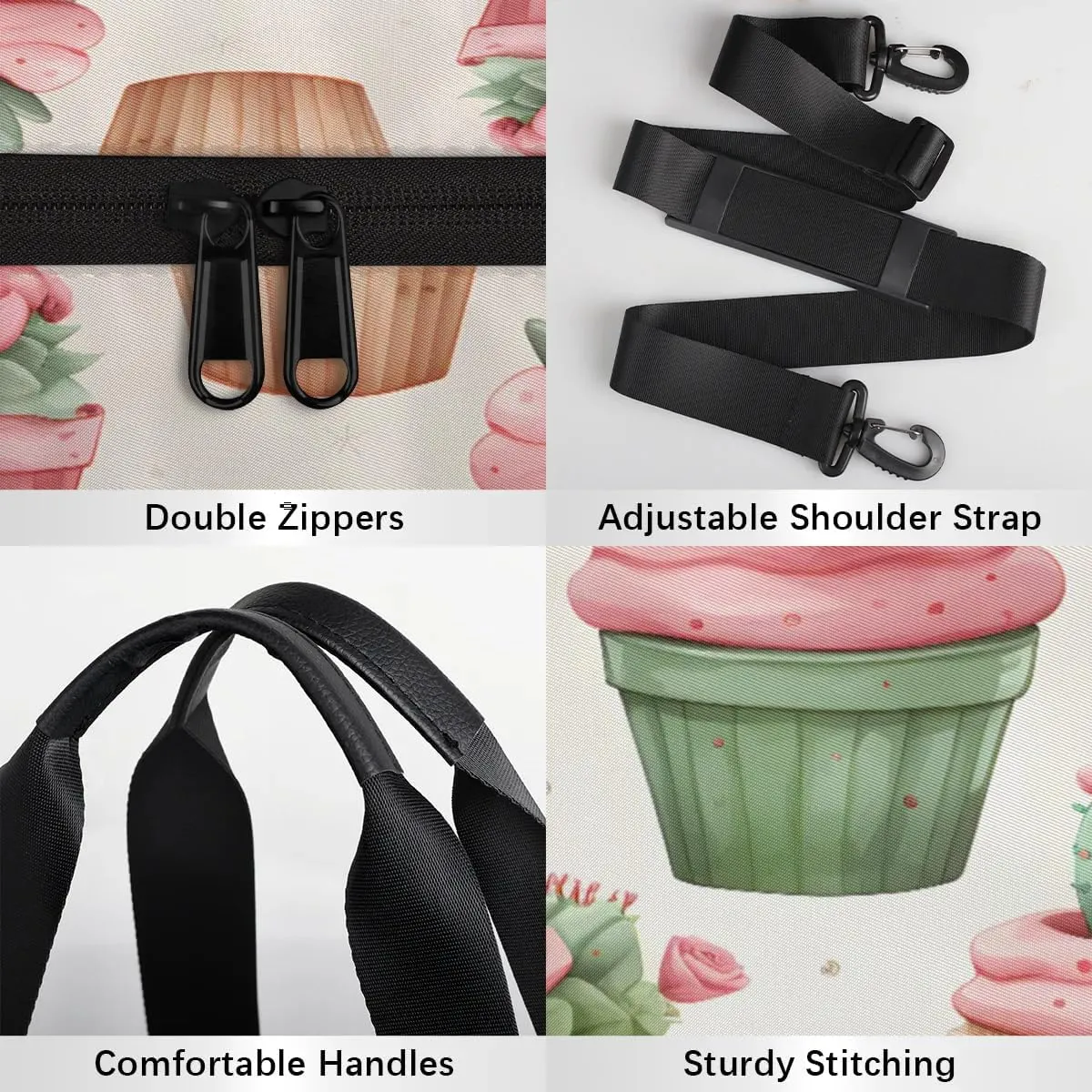 Gym Bags for Men Women Cute Cactus Plants Sports Duffel Bags Carry On Travel Duffle Bag with Detachable Adjustable Shoulder Strap Overnight Weekender Bag