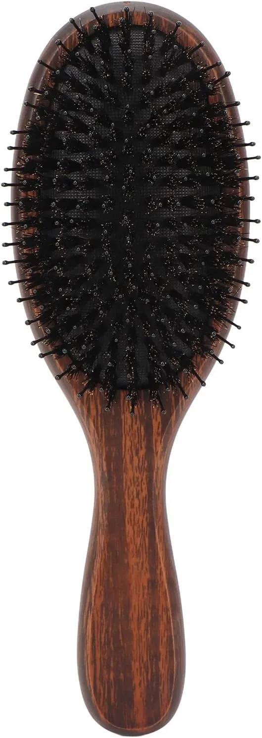 Hair Brush Balancing Hair Lipids Elastic Airbags Oval Shape Bristle Hairbrush for Thick Curly Thin Long Short Wet or Dry Hair Detangle Massage, Sandalwood Paddle Detangling