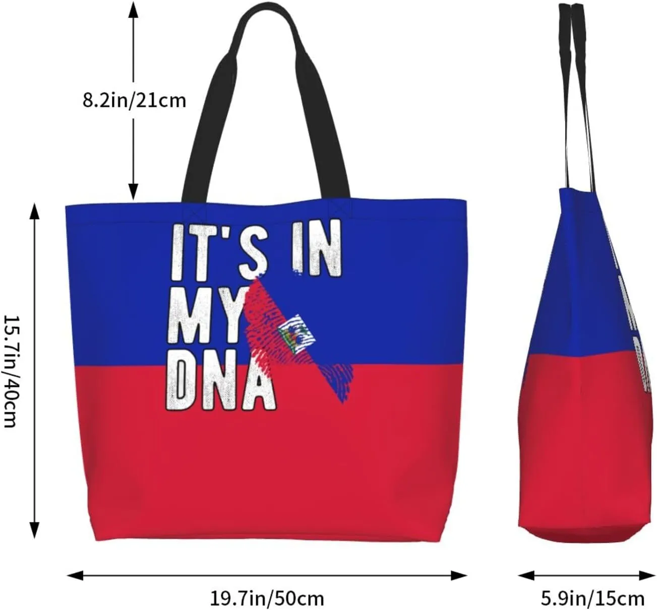 Haiti Flag Haitian Women Shoulder Bag Shopping Tote Bags Reusable Handbag For Beach Outdoor