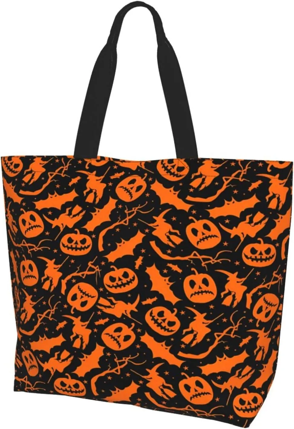 Halloween Bats Witchs Spider Web Skull Women's Tote Bag Large Capacity Single Shoulder Bags Handbag for Shopping Work