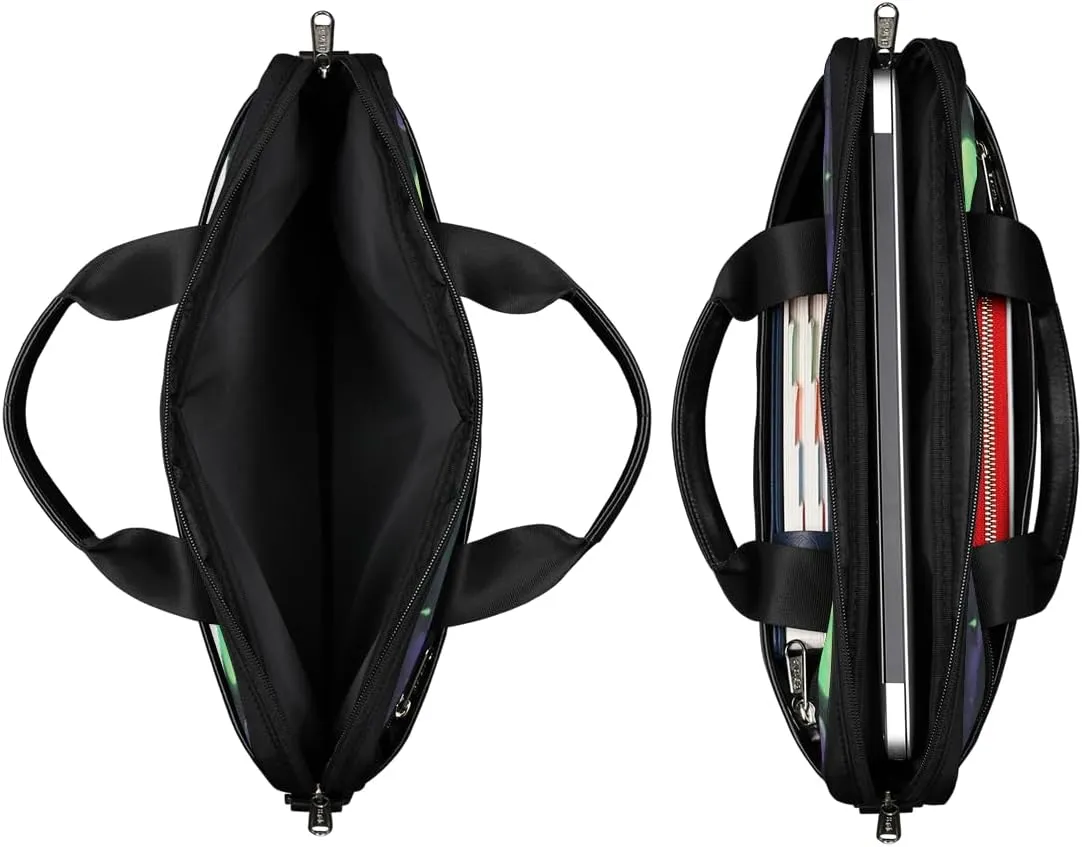 Halloween Green Bat Laptop Bag for Men Women 13-15 Inch Case Bags Sleeve Shoulder with Anti Slip Removable The Pad Straps