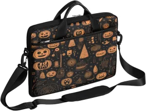 Halloween Lattice Lightweight Laptop Bag Case 13-15 Inch Computer Briefcase Bag for Women Men Notebook Shoulder Bag