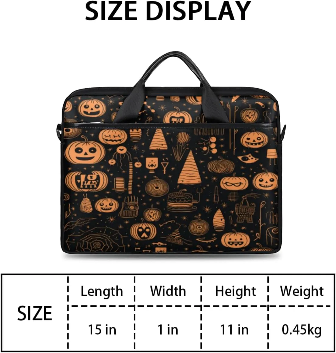 Halloween Lattice Lightweight Laptop Bag Case 13-15 Inch Computer Briefcase Bag for Women Men Notebook Shoulder Bag