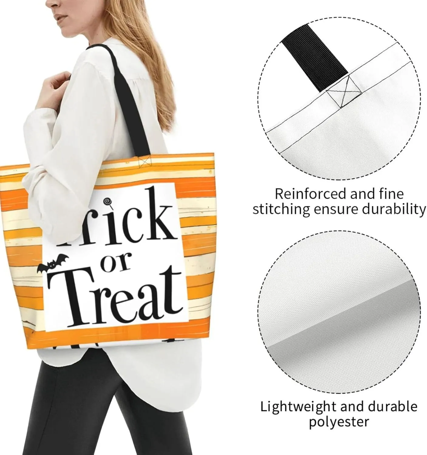 Halloween Tote Bags Large Women Reusable Shoulder Travel Shopping Gift Bags