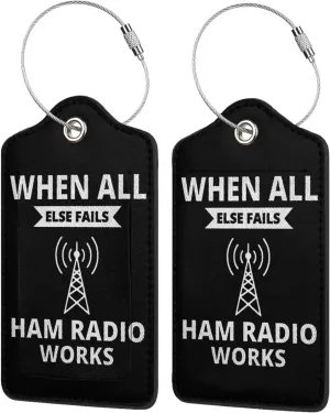Ham Radio Operator Luggage tag with Stainless Steel Ring for Travel Bags and suitcases 4 PCS
