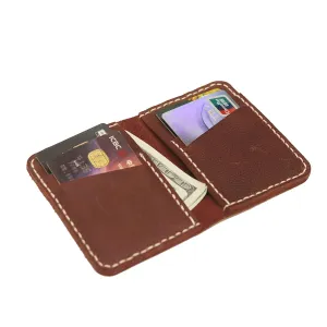 Hand-sewn Leather Card Bag Wallet Large Capacity Uulti-slot Folding Short Style Card Case Wallet