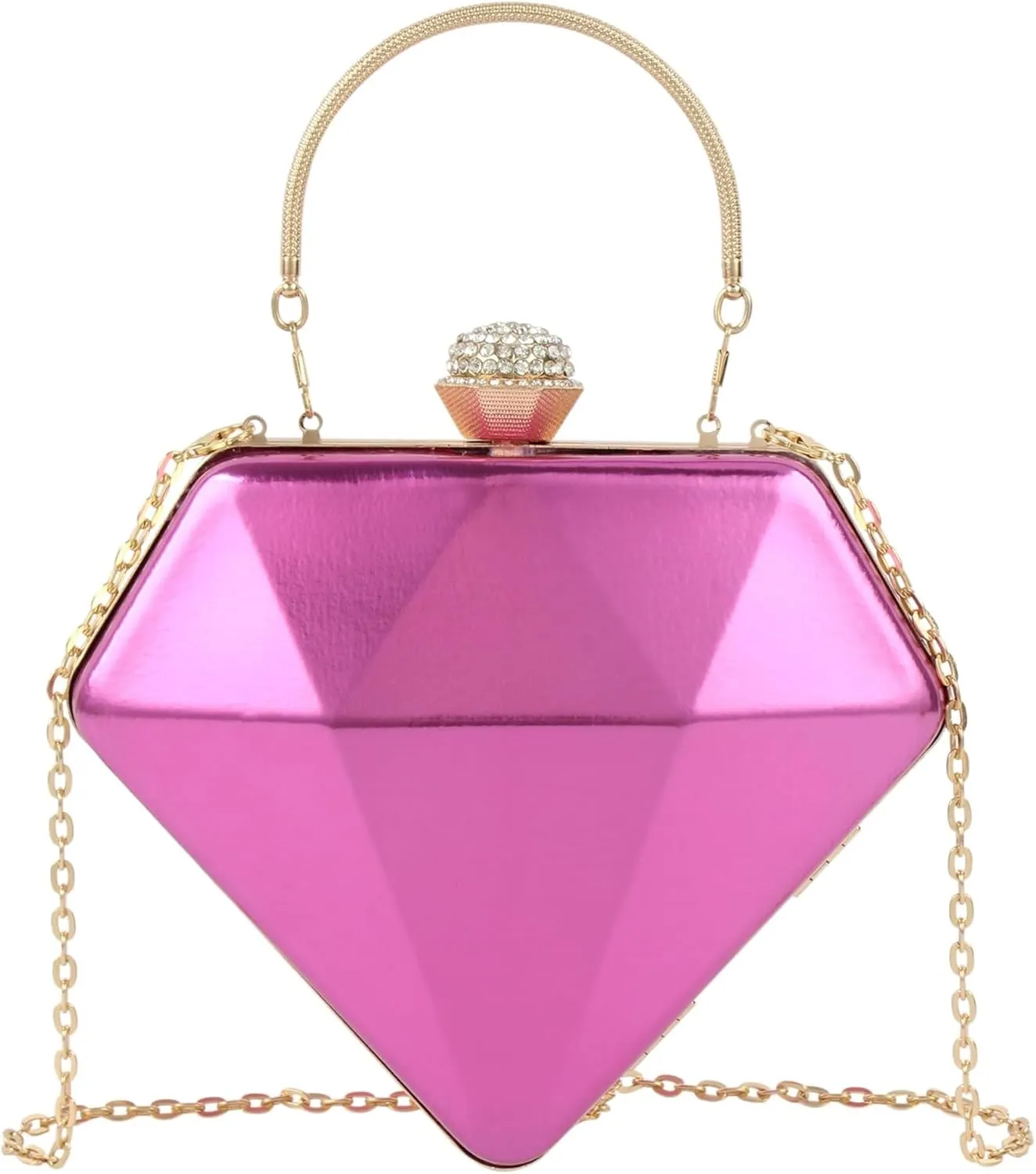Handbag for Women Diamond Heart Shaped Top Handle Shoulder Box Clutch Purse Women's Evening