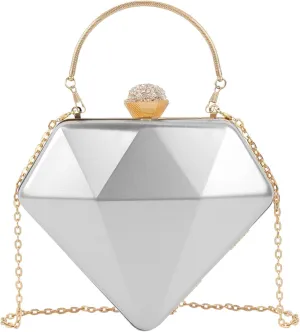 Handbag for Women Diamond Heart Shaped Top Handle Shoulder Box Clutch Purse Women's Evening