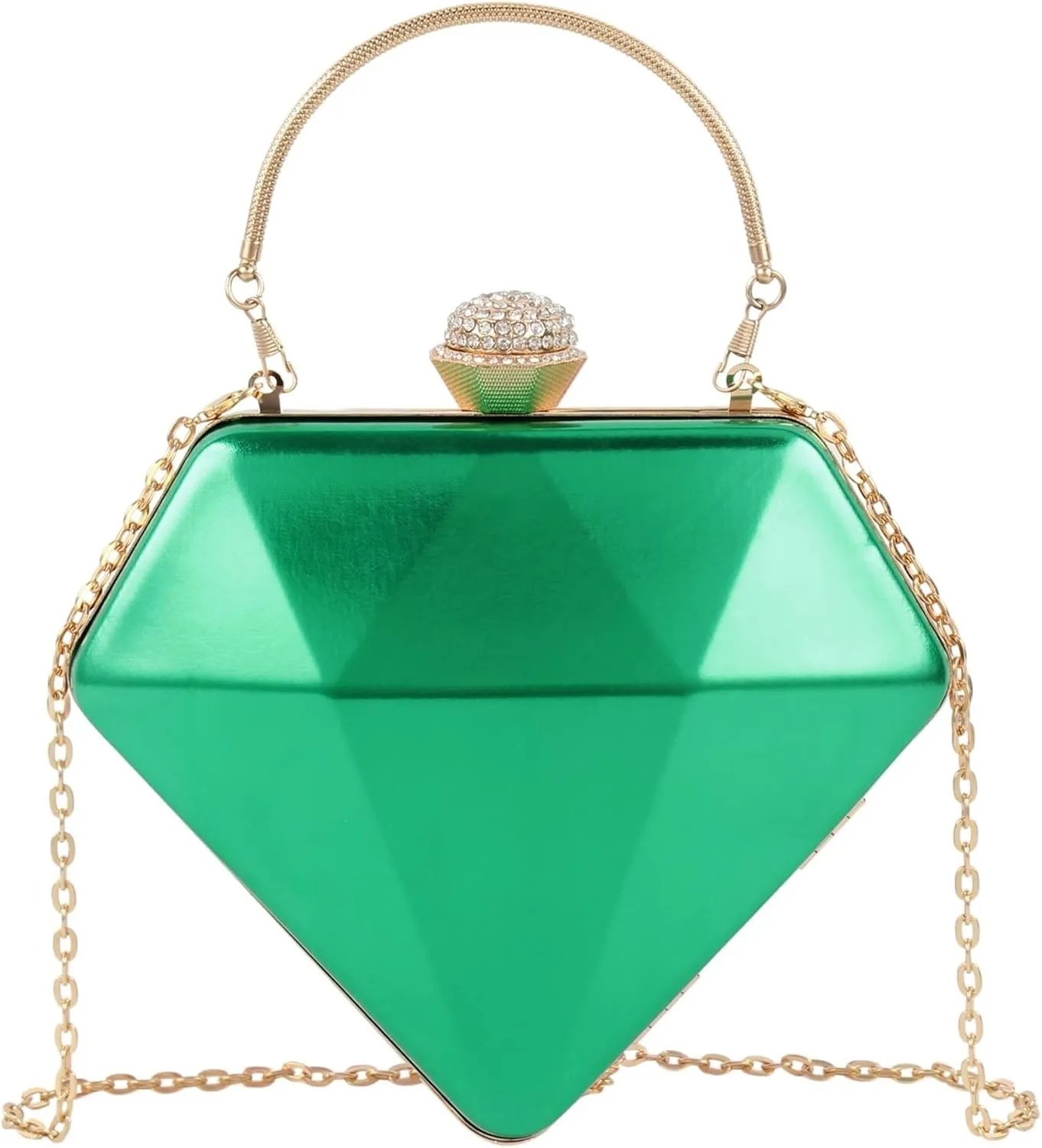 Handbag for Women Diamond Heart Shaped Top Handle Shoulder Box Clutch Purse Women's Evening