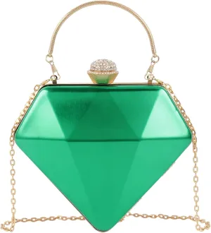 Handbag for Women Diamond Heart Shaped Top Handle Shoulder Box Clutch Purse Women's Evening