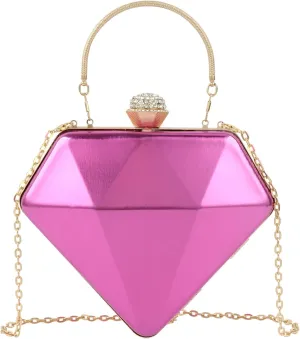 Handbag for Women Diamond Heart Shaped Top Handle Shoulder Box Clutch Purse Women's Evening