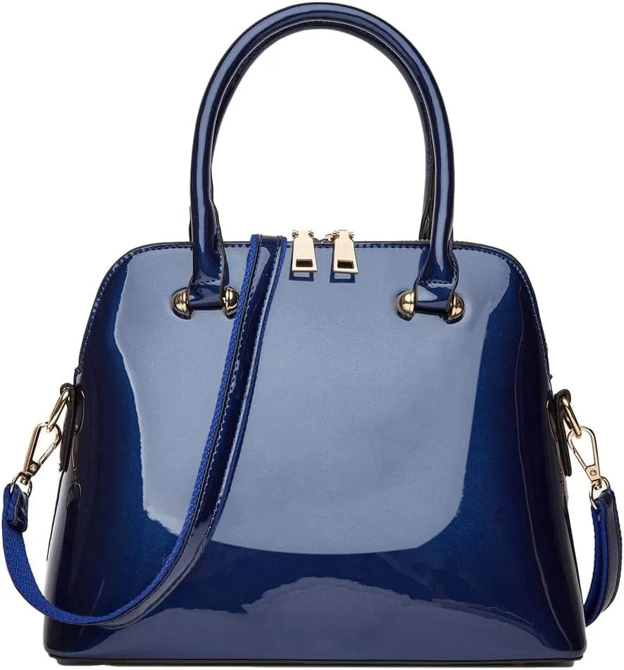 Handbag for Women Shiny Patent Leather Crossbody Bag Glossy Shoulder Bags Fashion Satchel Purses Top Handle Bags