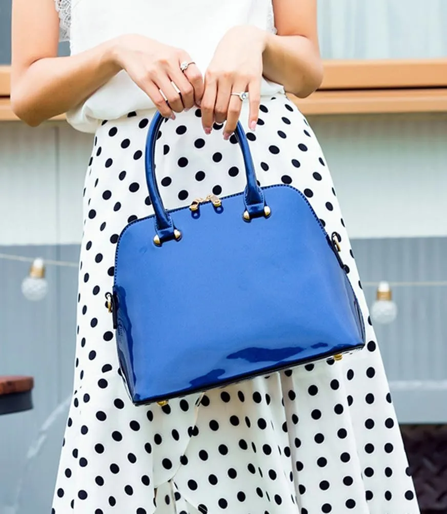 Handbag for Women Shiny Patent Leather Crossbody Bag Glossy Shoulder Bags Fashion Satchel Purses Top Handle Bags
