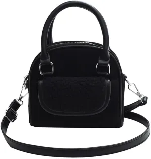 Handbag for Women Shoulder Soft Plush Tote Vintage Crossbody Fluffy Messenger Lightweight Top Handle Velvet