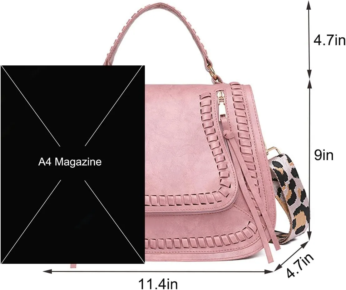 Handbags and Purses for Women PU Leahter Top-Handle Satchel Braided Tote Fashion Shoulder Bag