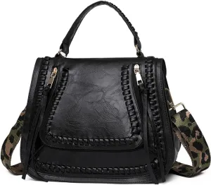 Handbags and Purses for Women PU Leahter Top-Handle Satchel Braided Tote Fashion Shoulder Bag