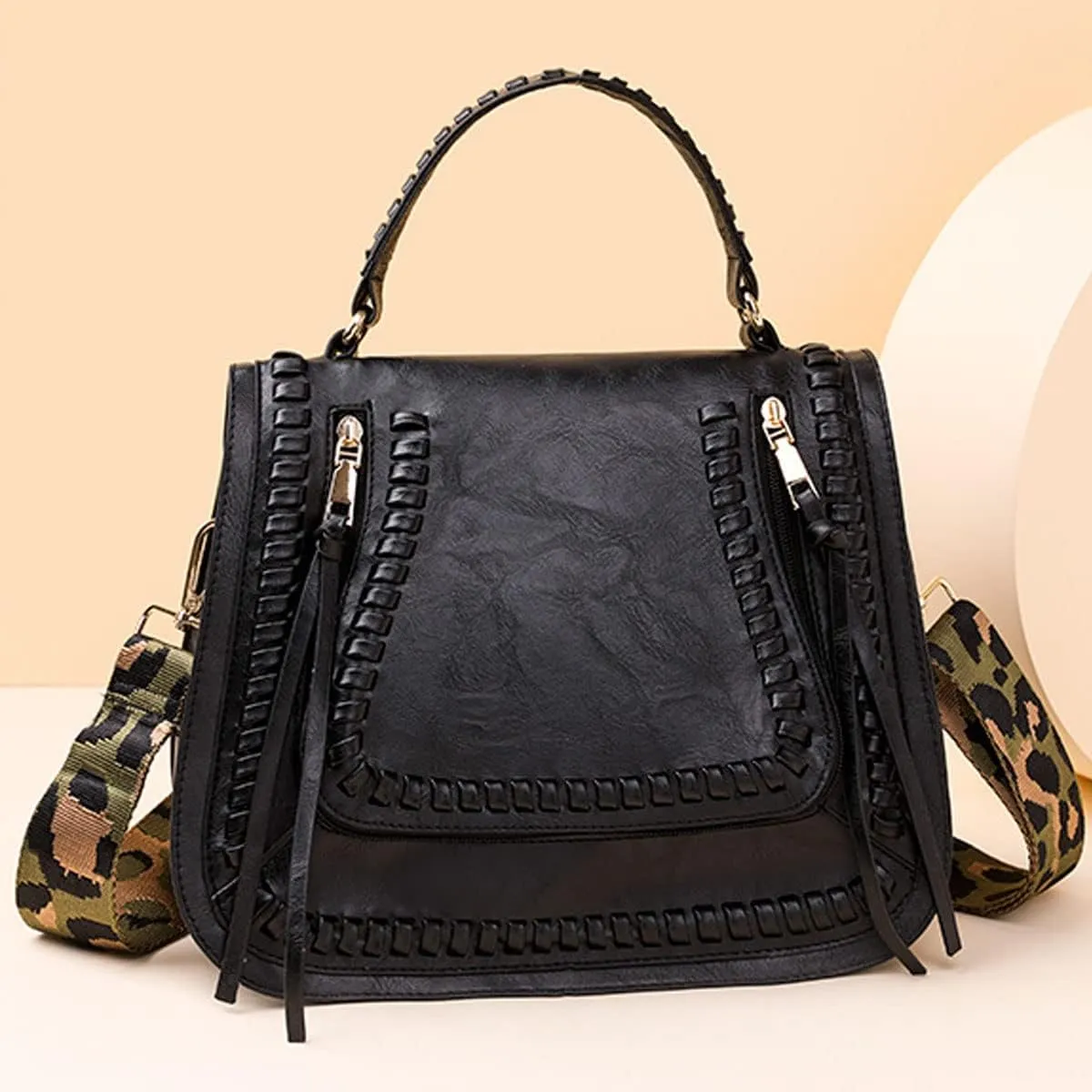 Handbags and Purses for Women PU Leahter Top-Handle Satchel Braided Tote Fashion Shoulder Bag