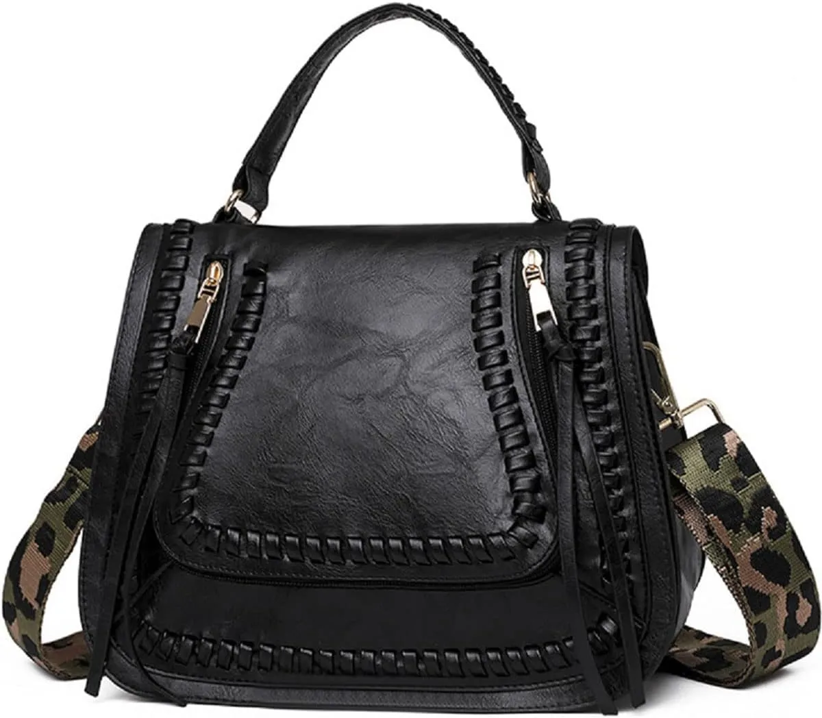 Handbags and Purses for Women PU Leahter Top-Handle Satchel Braided Tote Fashion Shoulder Bag