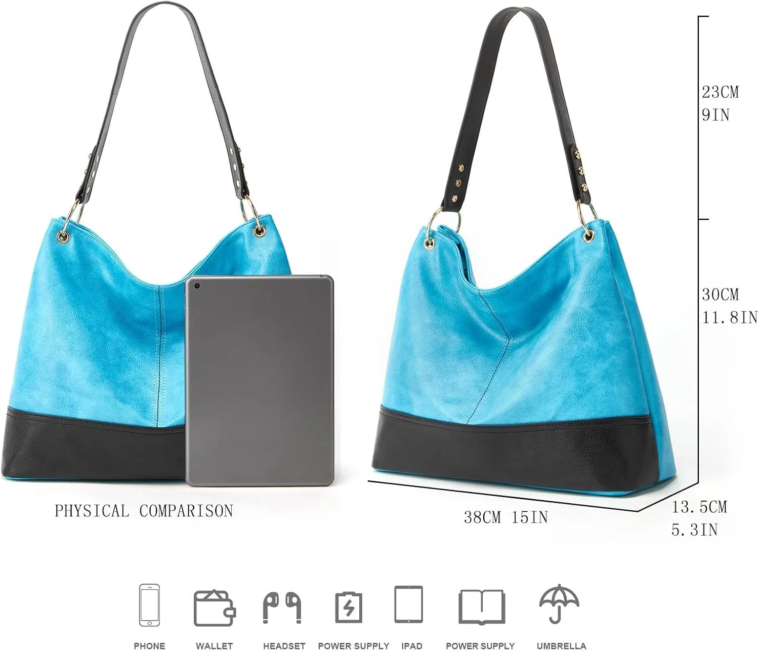 Handbags For Women PU Leather Tote Top Handle Satchel Shoulder Bag Armpit Bag Laptop Tote Bags