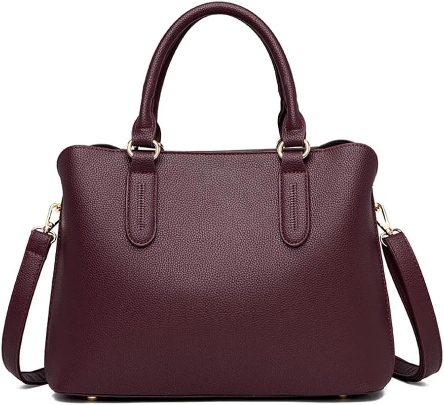 Handbags for Women Top Handle Bag Vegan Leather Satchel Purses Medium Tote Bags Shoulder Crossbody Bag Ladies Handbag