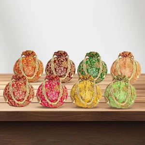 Handicrafts and jewellery Designer or potli bags for women potli bags for return gifts indian or Wristlets
