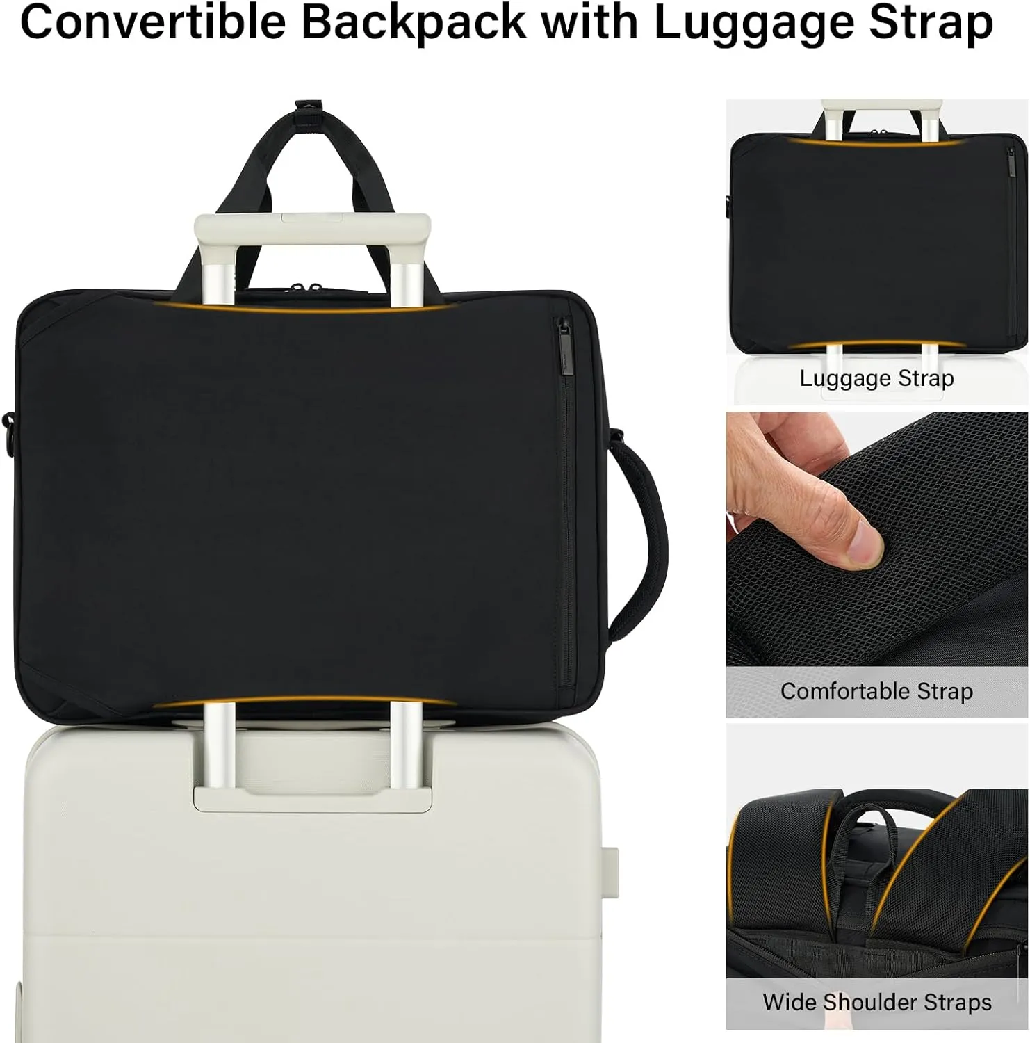Hanke Multifunctional Carry On Luggage Bag, Personal Item Travel Bag 18x14x8 Airline Approved, Lightweight Under Seat Bags for Airplanes, Overnight Weekender Bags for Women, Graphite Black