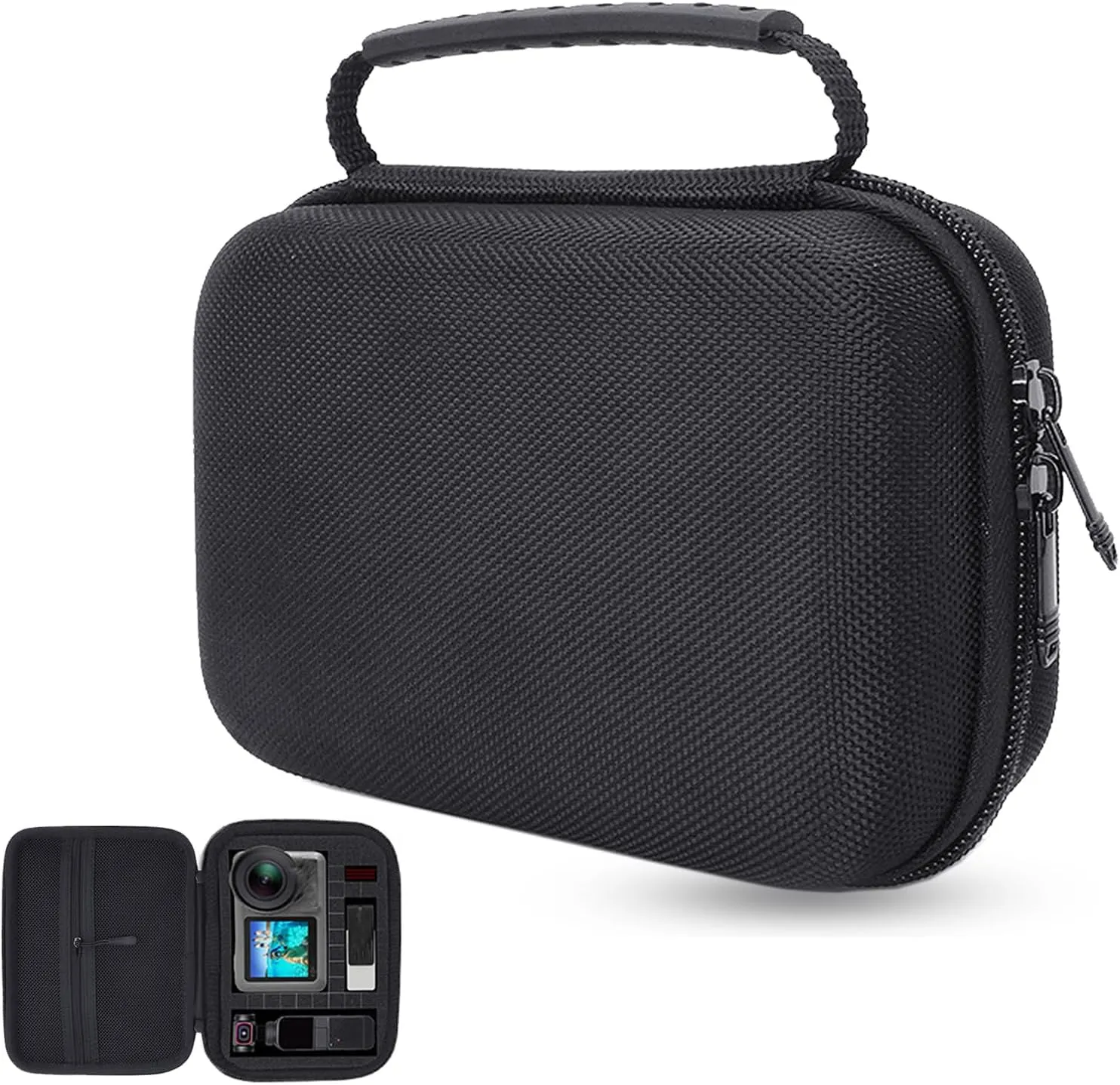 Hard Carrying Case with Customizable Foam Protective Case Universal Travel Electronic Organizer Pouch Digital Camera Case Storage Bag Compatible with Sports Camera Electronic Accessory Power Bank