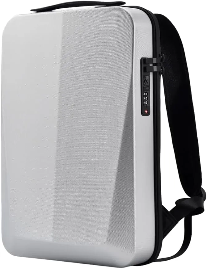 Hard Case Backpack Mochila Para Laptop Hombre 45-30cm Travel Bag with Password Lock Tech Anti-theft Bags Water Proof (white)