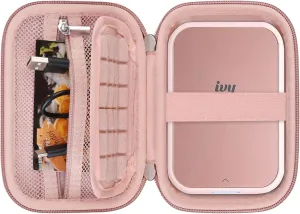 Hard Case for Canon Ivy 2/ Canon Ivy CLIQ 2 CLIQ2 CLIQ  Mini Instant Camera Photo Printer, Wireless Bluetooth Smartphone Printer Travel Bag, Mesh Pocket fits Photo Paper and Cable, Rose Gold
