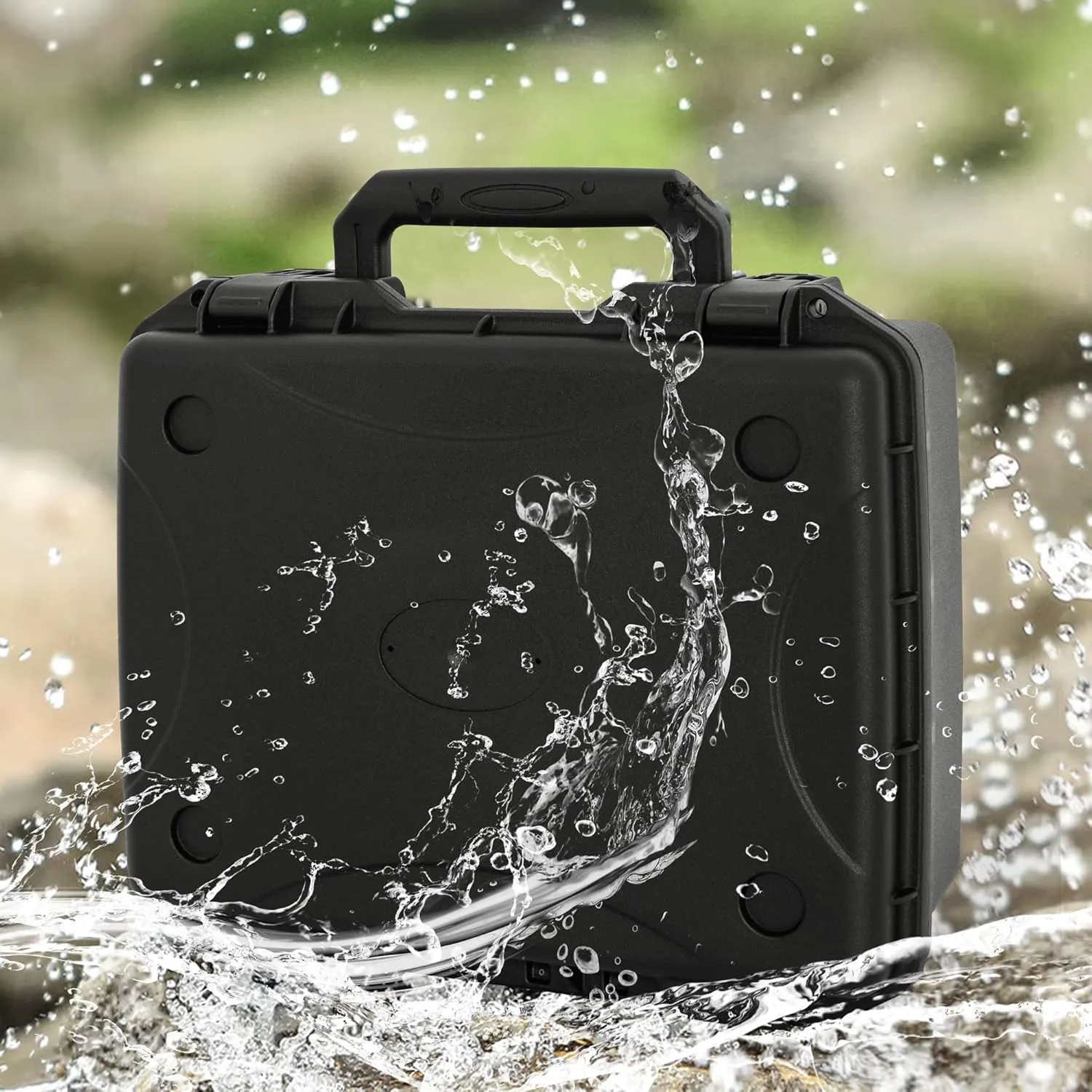 Hard Case with IP67 Waterproof Shockproof Tool Box for Microphone, Drones, Camera, Equipments, Portable Storage Case, 12.2 x 9.8 x 5.5 Inch