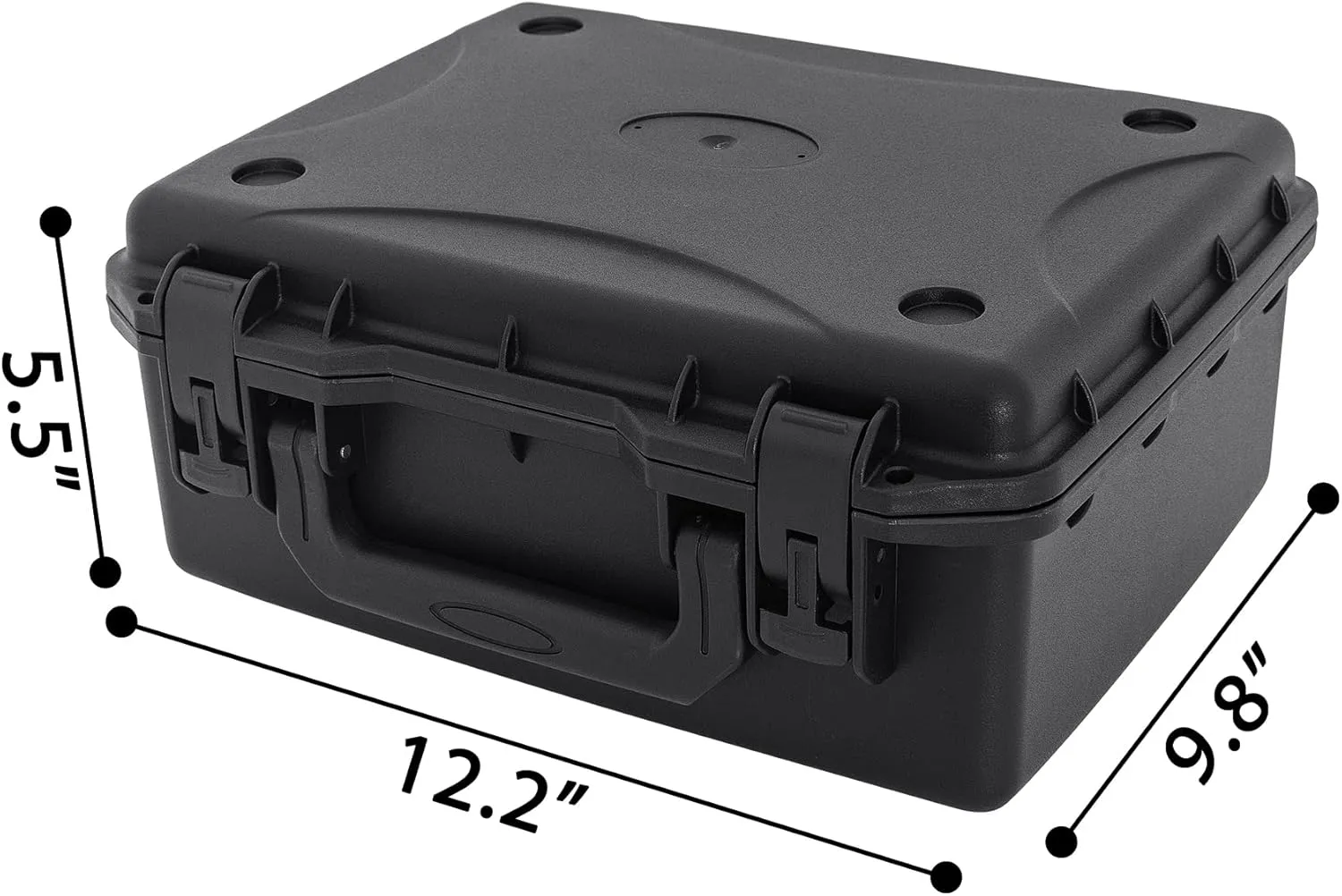 Hard Case with IP67 Waterproof Shockproof Tool Box for Microphone, Drones, Camera, Equipments, Portable Storage Case, 12.2 x 9.8 x 5.5 Inch