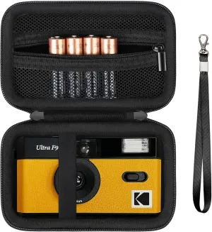 Hard Travel Case for Kodak F9/1 Shot/Ilford/Corex Reusable Ultra 35mm Film Camera, Protective Storage Carrying Case with Zipper Mesh Pocket for Battery, Film, USB Cable, Black