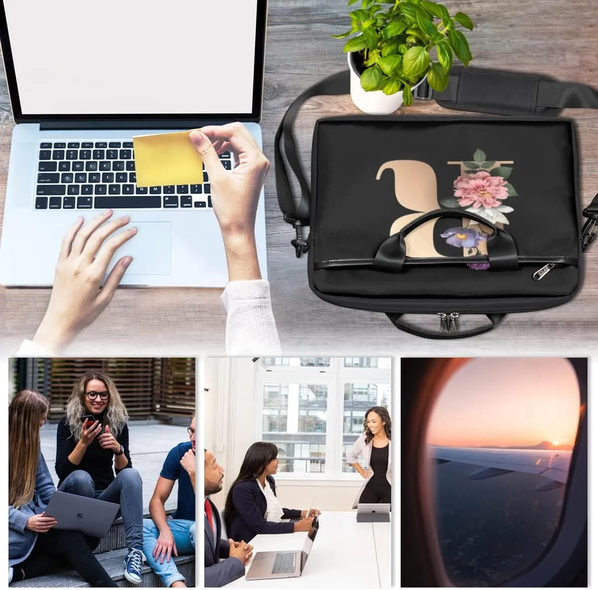 Hawaiian Tiki Pattern Laptop Shoulder Messenger Bag Waterproof Laptop Briefcase with Handle and Padded Strap Case Sleeve