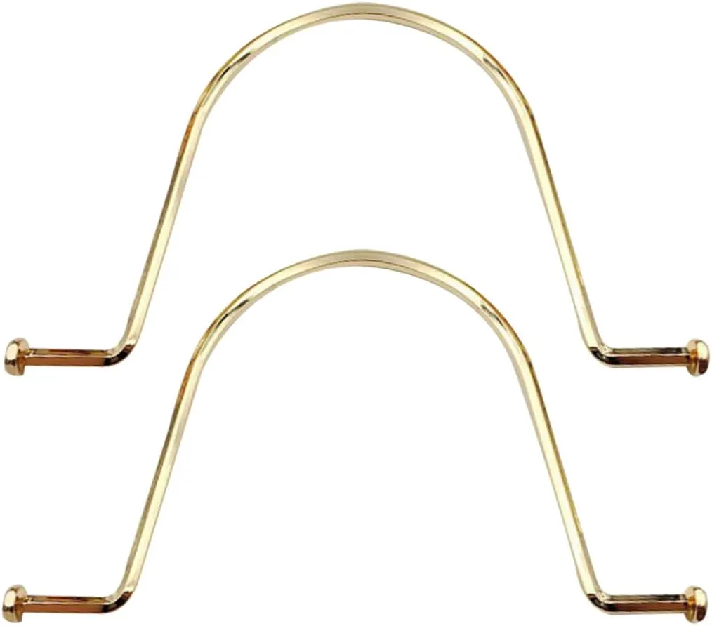 HEALSOPTHY 2Pcs U Shape Handbag Handle Straps Durable Iron Bag Accessories for DIY Purse Making Elegant Design for Handbags and Purses Replacement for Classic Styles