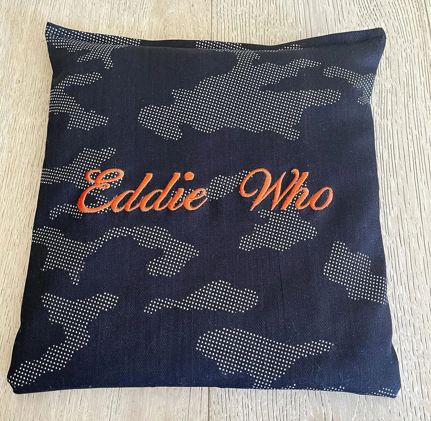 Heating Pad Corn Filled, Monogrammed, Personalized Custom Embroidered. Natural Heat Therapy for Lower Back, Neck, Shoulders, Cramps. Pain and Stress Relief Heated Wrap (Black)