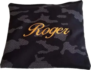 Heating Pad Corn Filled, Monogrammed, Personalized Custom Embroidered. Natural Heat Therapy for Lower Back, Neck, Shoulders, Cramps. Pain and Stress Relief Heated Wrap (Black)