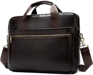 Hebetag Small Leather Shoulder Bag Crossbody Pack for Men Outdoor Travel Business