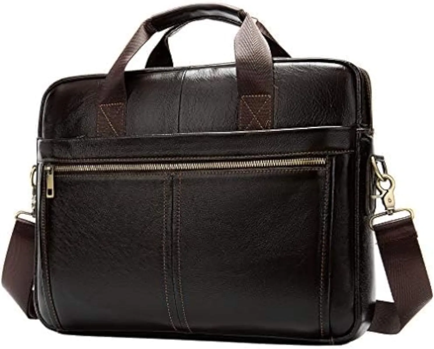 Hebetag Small Leather Shoulder Bag Crossbody Pack for Men Outdoor Travel Business